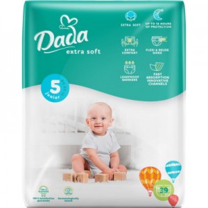 Огляд Підгузок Dada Extra Soft 5 (11-25 кг) 39 шт (4823071646429): характеристики, відгуки, ціни.