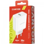 Огляд Зарядний пристрій Canyon QC3.0 36W WALL Charger (CNE-CHA36W01): характеристики, відгуки, ціни.