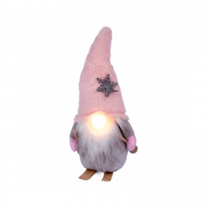Огляд Новорічна фігурка Novogod`ko Гном лижник у рожевому ковпаку, 33 см, LED ніс. (974633): характеристики, відгуки, ціни.
