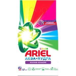 Огляд Пральний порошок Ariel Аква-Пудра Color 2.7 кг (8006540536735): характеристики, відгуки, ціни.