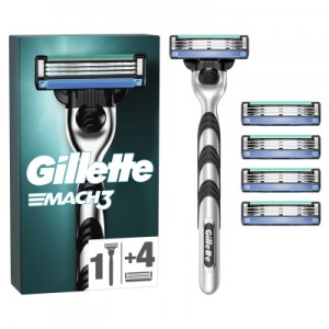 Огляд Бритва Gillette Mach3 з 5 змінними картриджами (7702018610181): характеристики, відгуки, ціни.