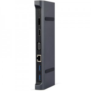 Огляд Концентратор Cablexpert USB-C 9-in-1 (USB-hub + HDMI/VGA/PD/CR/LAN/3.5mm) (A-CM-COMBO9-02): характеристики, відгуки, ціни.