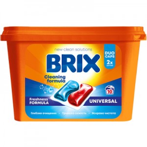 Огляд Капсули для прання Brix Laundry Universal 10 шт. (4820207100640): характеристики, відгуки, ціни.