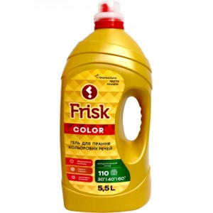 Огляд Гель для прання Frisk Color Преміальна якість для кольорових тканин 5.5 л (4820197120765): характеристики, відгуки, ціни.