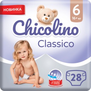 Огляд Підгузок Chicolino Medium Classico 6 Розмір (16+ кг) 28 шт (4823098410836): характеристики, відгуки, ціни.