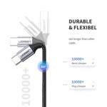 Огляд Дата кабель USB-C to USB-C 2.0m US261 18W Round Cable Nickel Plating Aluminum Shell Black Ugreen (50152): характеристики, відгуки, ціни.