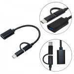 Огляд Перехідник OTG AC-150 2in1 USB 3.0 - MicroUSB USB Type-C Black XoKo (AC-150-BK): характеристики, відгуки, ціни.