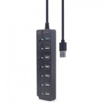 Огляд Концентратор Gembird 7 ports (1xUSB3.1+6xUSB2.0) switch black (UHB-U3P1U2P6P-01): характеристики, відгуки, ціни.