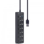 Огляд Концентратор Gembird 7 ports (1xUSB3.1+6xUSB2.0) switch black (UHB-U3P1U2P6P-01): характеристики, відгуки, ціни.