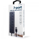 Огляд Концентратор Gembird 7 ports (1xUSB3.1+6xUSB2.0) switch black (UHB-U3P1U2P6P-01): характеристики, відгуки, ціни.