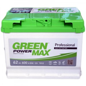 Огляд Акумулятор автомобільний GREEN POWER MAX 62Ah (+/-) (600EN) (22380): характеристики, відгуки, ціни.