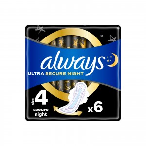 Огляд Гігієнічні прокладки Always Ultra Secure Night (Розмір 4) 6 шт. (8001841733050): характеристики, відгуки, ціни.