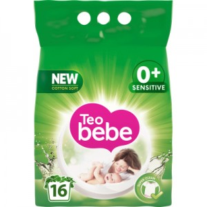 Огляд Пральний порошок Teo bebe Cotton Soft Sensitive Green 2.4 кг (3800024020629): характеристики, відгуки, ціни.