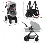 Огляд Коляска Kinderkraft 3 в 1 Xmoov Dark Gray (KSXMOV00DGR3000) (5902533920907): характеристики, відгуки, ціни.