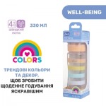 Огляд Пляшечка для годування Chicco Well-Being Colors з силіконовою соскою 4м+ 330 мл Помаранчева (28637.31): характеристики, відгуки, ціни.