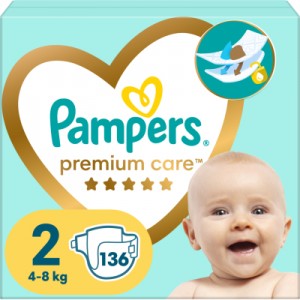 Огляд Підгузки Pampers Premium Care Розмір 2 (4-8 кг) 136 шт (8006540855812): характеристики, відгуки, ціни.