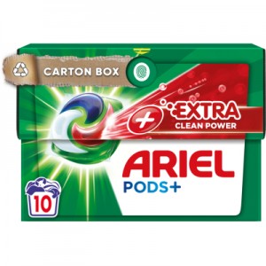 Огляд Капсули для прання Ariel Pods All-in-1 + Сила екстраочищення 10 шт. (8001090803412): характеристики, відгуки, ціни.