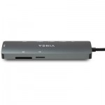 Огляд Концентратор Vinga USB-C 3.1 to HDMI+RJ45_1Gbps+3xUSB3.0+SD/TF+PD100W (VHYC8): характеристики, відгуки, ціни.