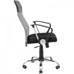 Огляд Офісне крісло Richman Ультра Ю Хром M-1 (Tilt) Сітка чорна + сіра (ADD0003102): характеристики, відгуки, ціни.