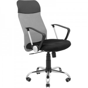 Огляд Офісне крісло Richman Ультра Ю Хром M-1 (Tilt) Сітка чорна + сіра (ADD0003102): характеристики, відгуки, ціни.