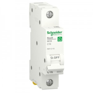 Огляд Автоматичний вимикач Schneider Electric RESI9 6kA 1P 16A C (R9F12116): характеристики, відгуки, ціни.