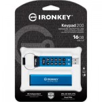 Огляд USB флеш накопичувач Kingston 16GB IronKey Keypad 200 Blue USB 3.2 (IKKP200/16GB): характеристики, відгуки, ціни.