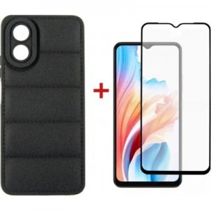 Чохол до мобільного телефона Dengos OPPO A18/A38 Case + Glass (Black) (DG-KM-70)