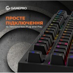 Огляд Клавіатура GamePro MK180B Hot-Swap Red Swich RGB USB UA Black (MK180B): характеристики, відгуки, ціни.