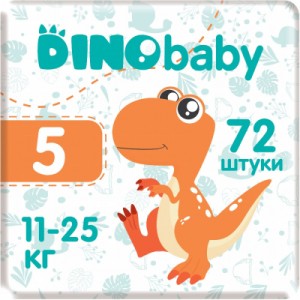 Підгузки Dino Baby Розмір 5 (11-25 кг) 72 шт (2 пачки по 36 шт) (2000998941208)